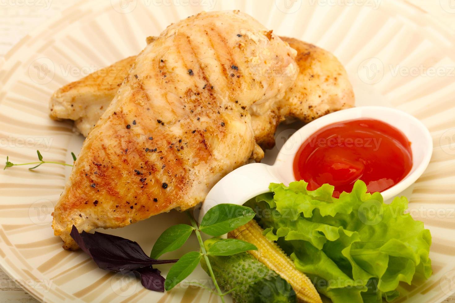 Roasted chicken breast photo