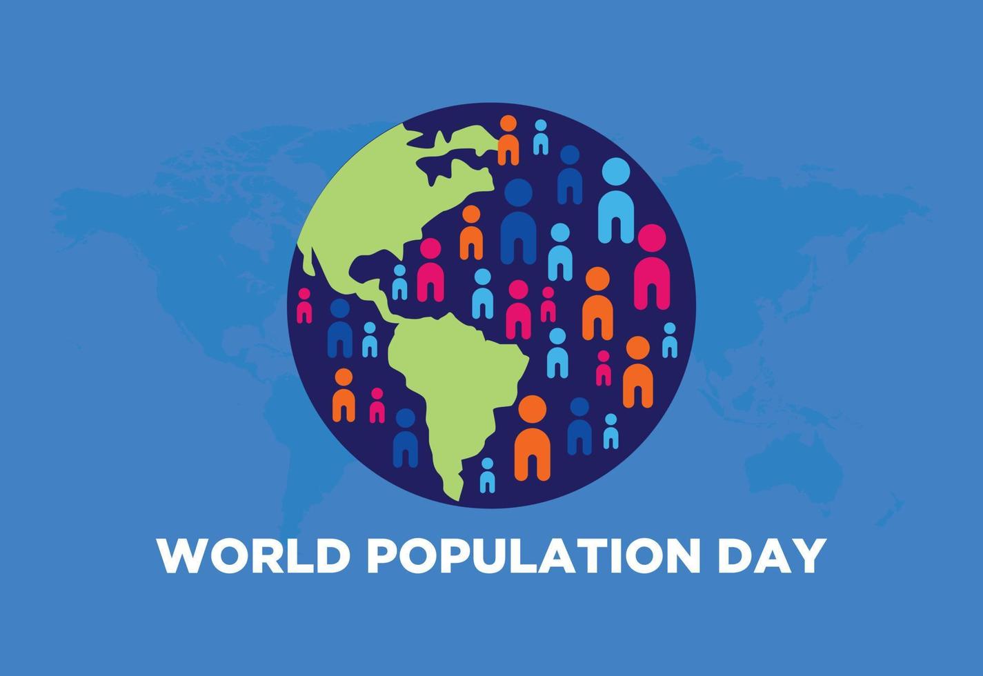 día mundial de la población 11 de julio. concepto de vacaciones. ilustración de vector de plantilla de fondo.
