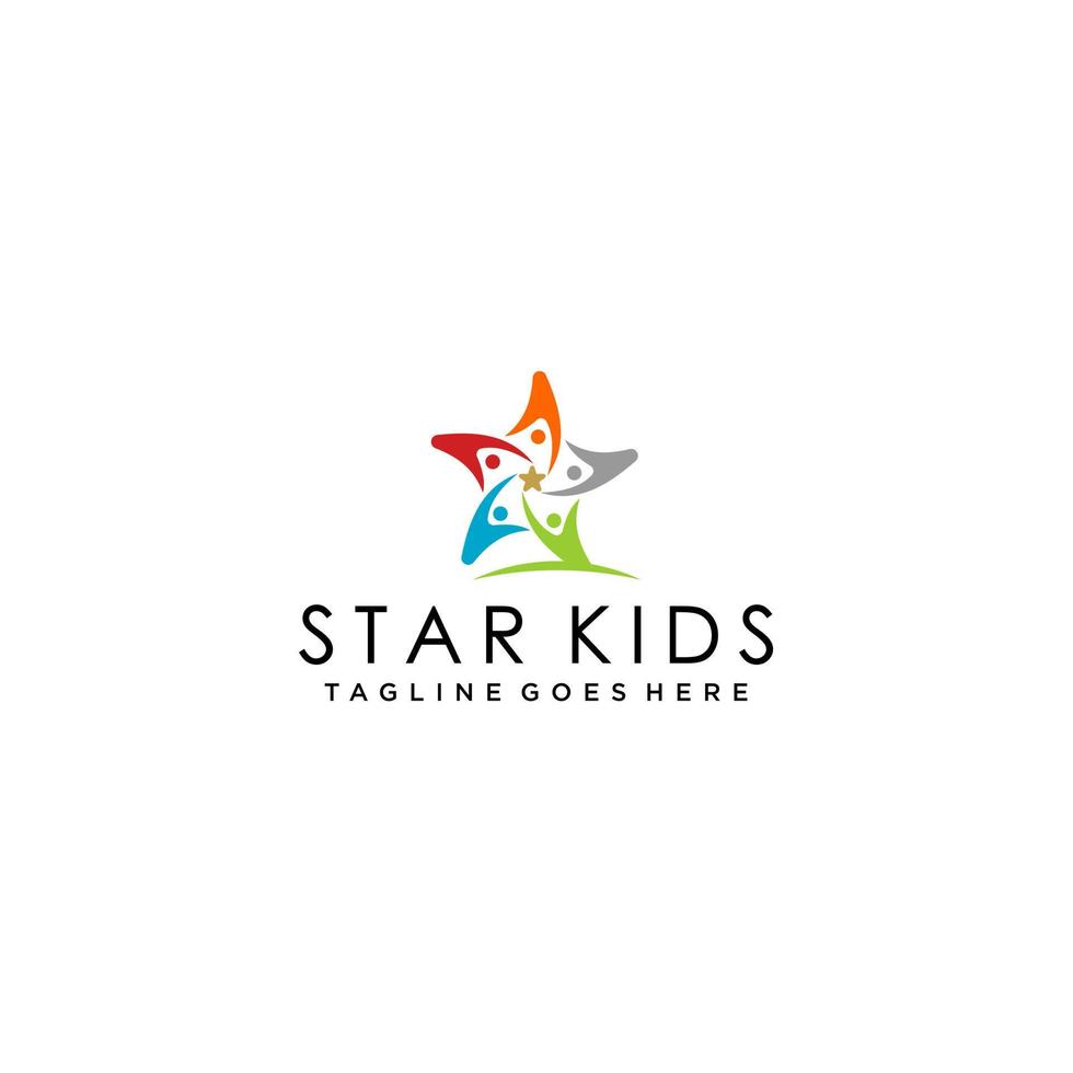 Star children logo design . vector