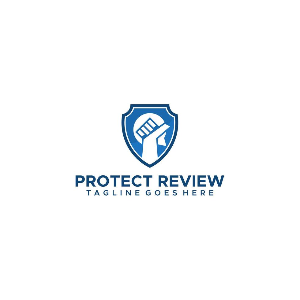Protect review creative logo design vector