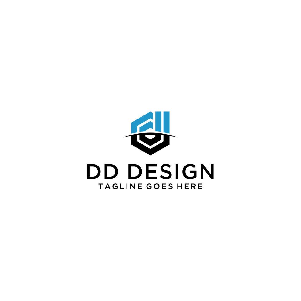 initial letter dd logo design vector