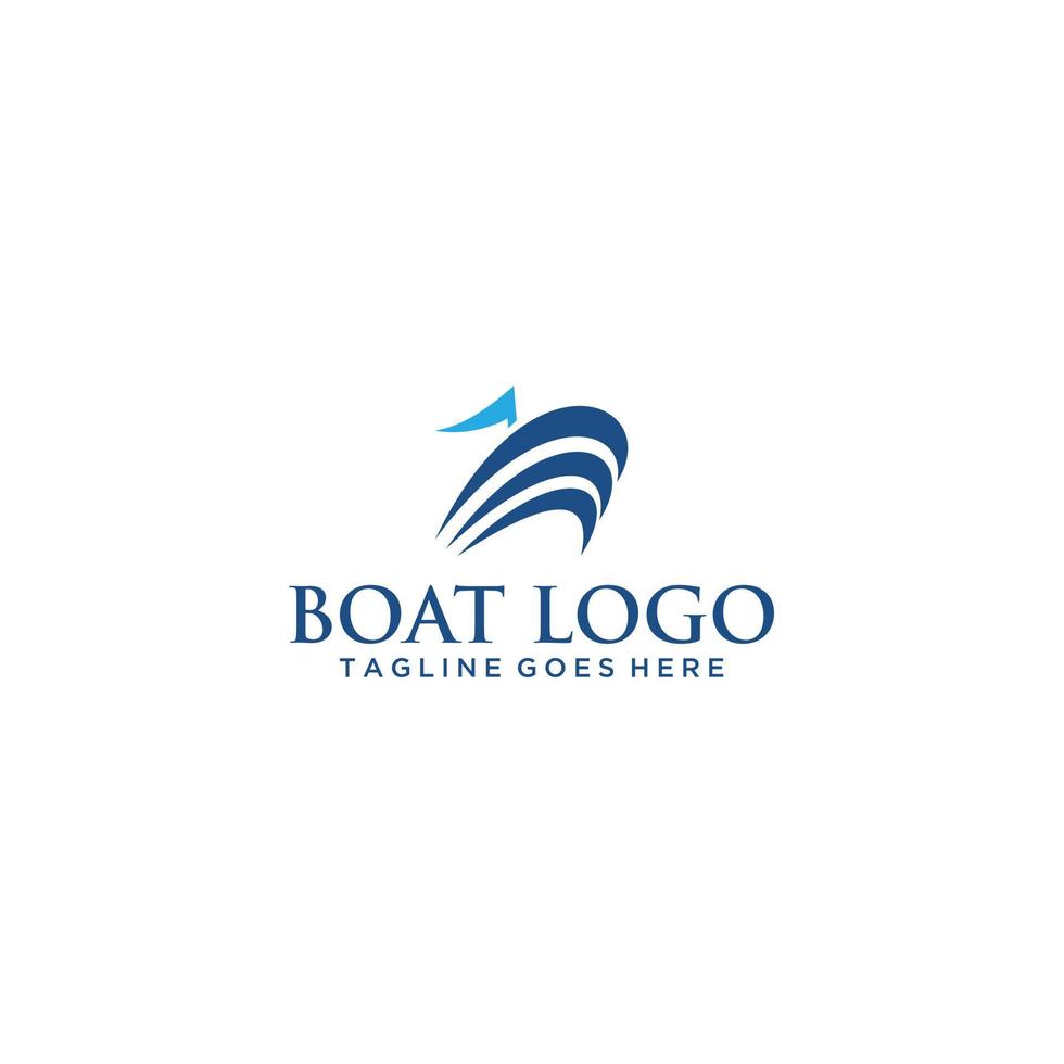 signo de logotipo de barco y mar vector