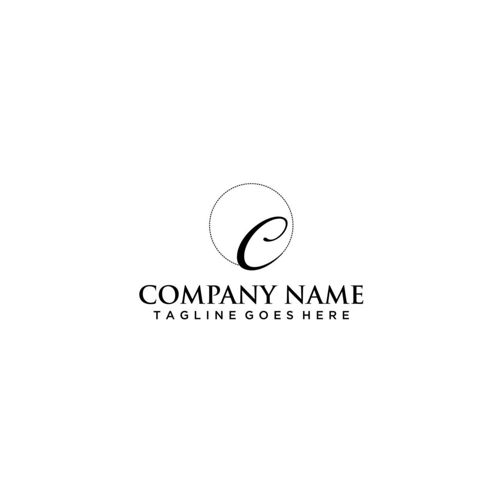 Simple Elegant Letter C Logo Sign Symbol Icon vector