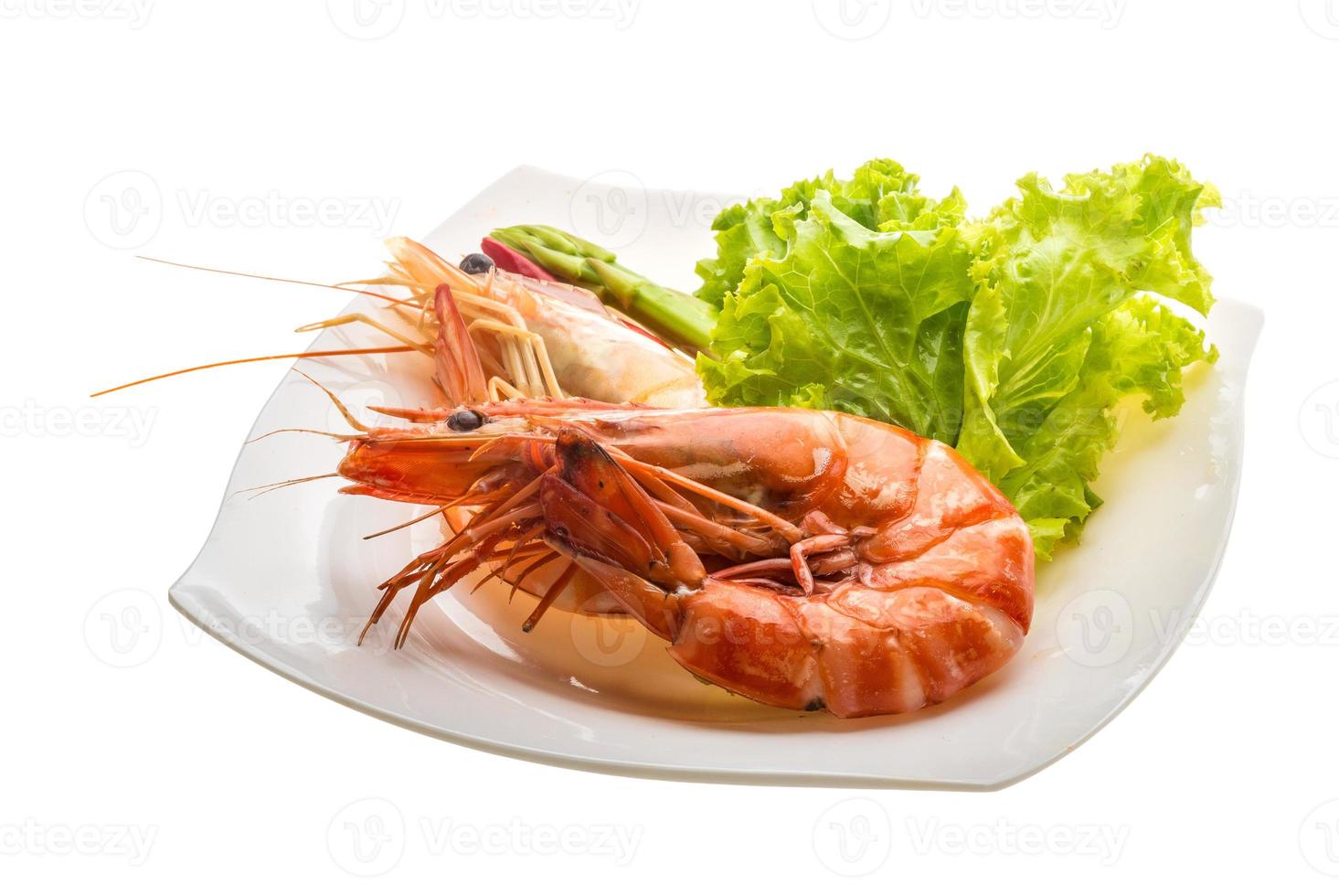 Boiled king prawns photo