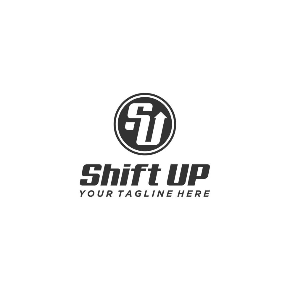 SU Initial Up Logo Sign Vector Design