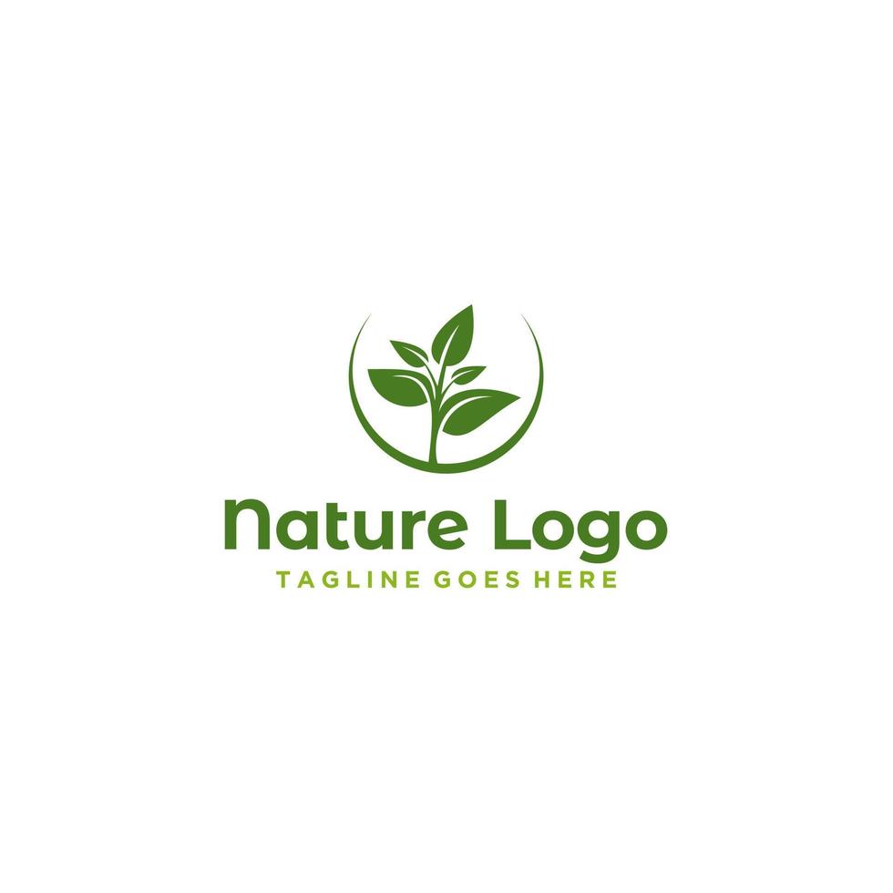 Green Nature Farm Logo Design Template vector