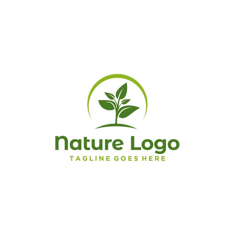 Green Nature Farm Logo Design Template vector