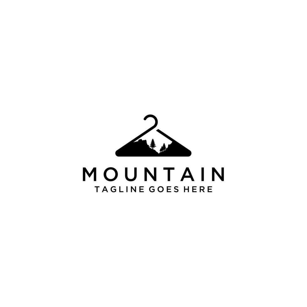 Mountain and hanger fashion logo sign design vector