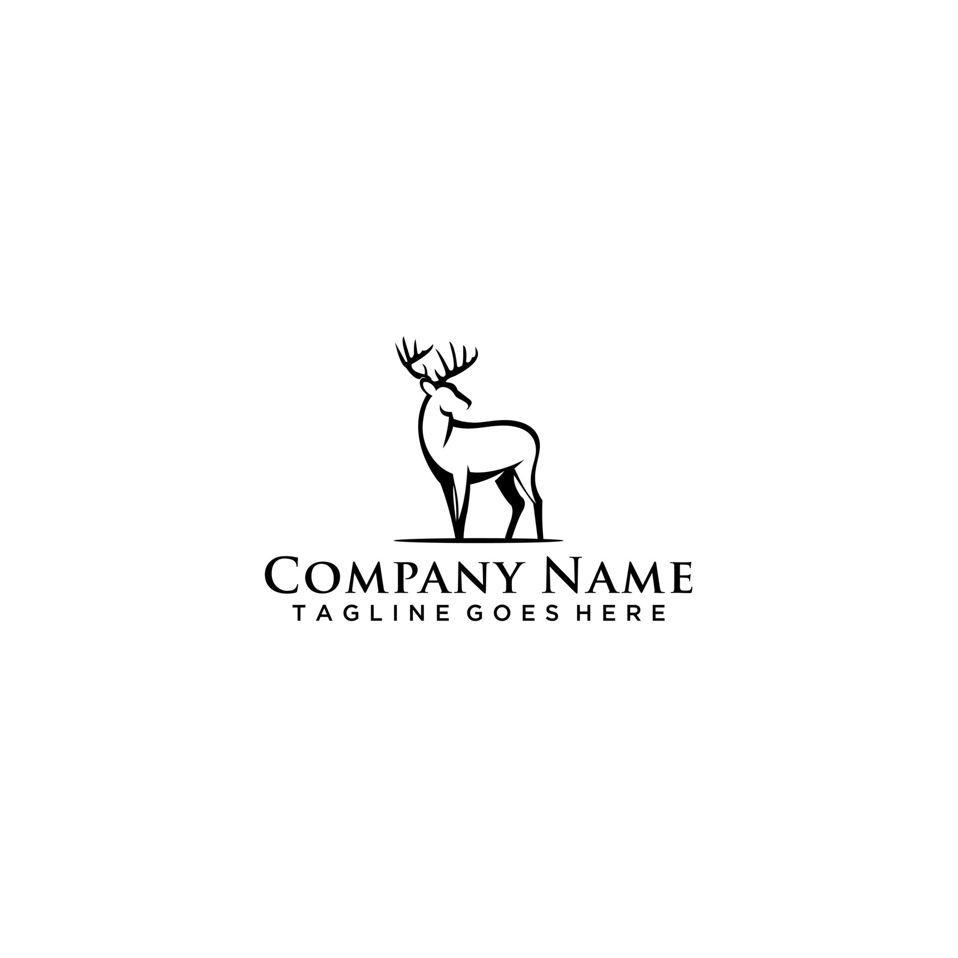 deer vector illustration logo design 8915353 Vector Art at Vecteezy