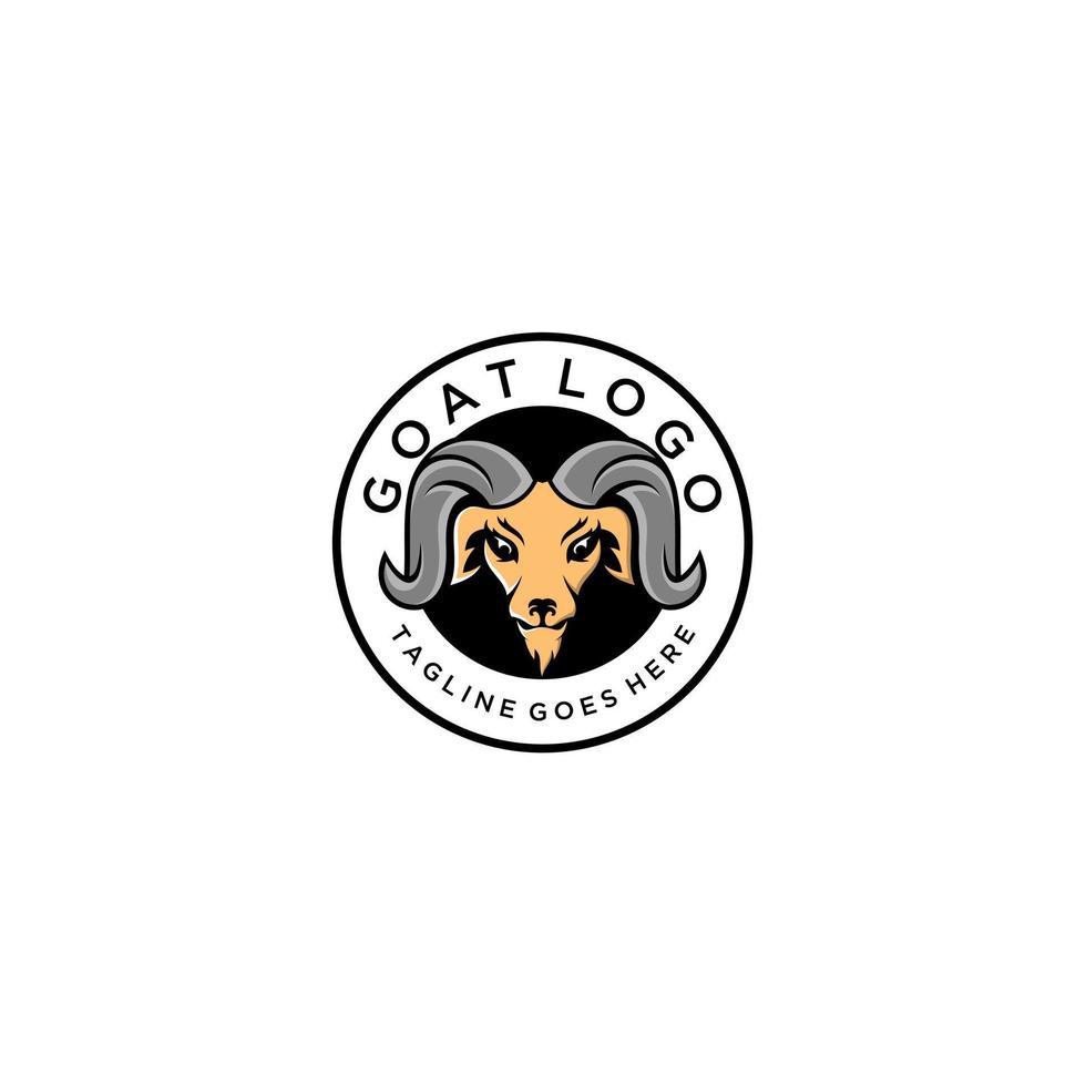 Goat head logo sign design vector