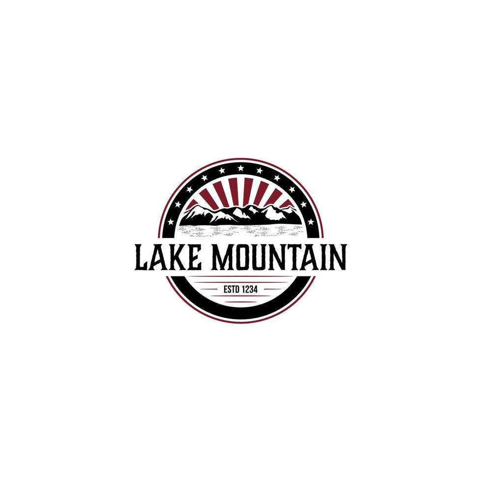 Mountain Lake Circular Logo Badge vector