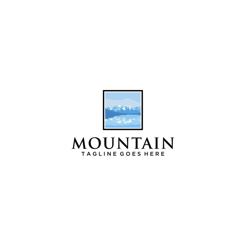 vector de montañas, vector de diseño de logotipo de montaña moderno