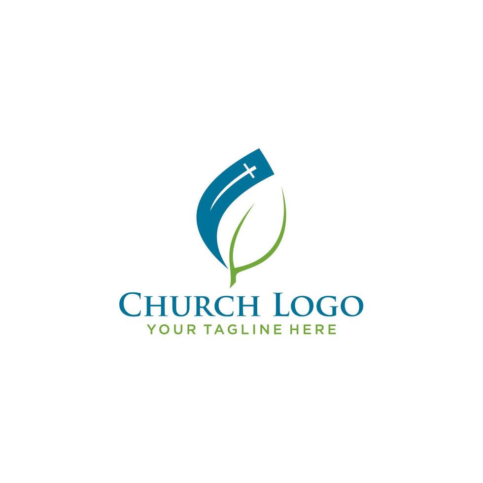 diseño de letrero de logotipo saludable de iglesia vector