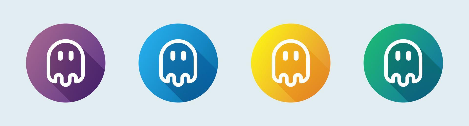 Ghost line icon in flat design style. Spooky spirit signs vector illustration.