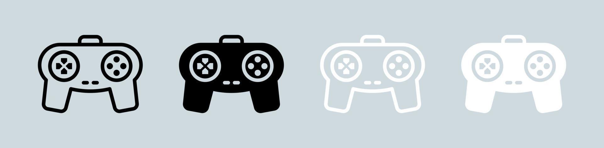 Joystick icon in black and white colors. Game console sign vector illustration.