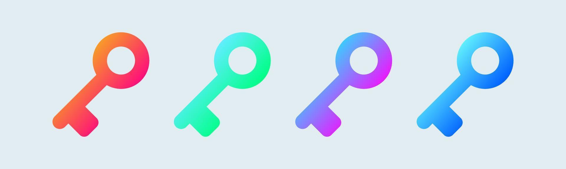 Key solid icon in gradient colors. Opener signs vector illustration.