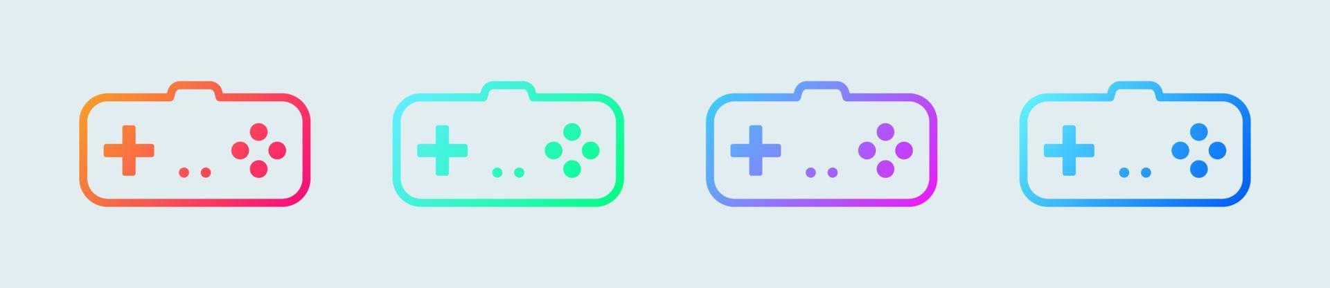 Joystick line icon in gradient colors. Game console sign vector illustration.