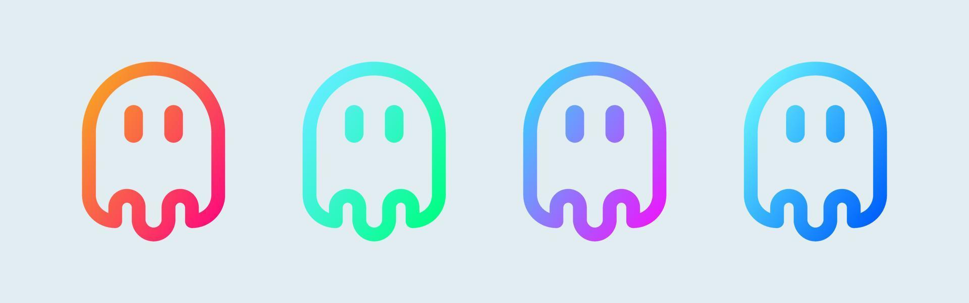 icono de línea fantasma en colores degradados. espeluznante espíritu signos vector ilustración.