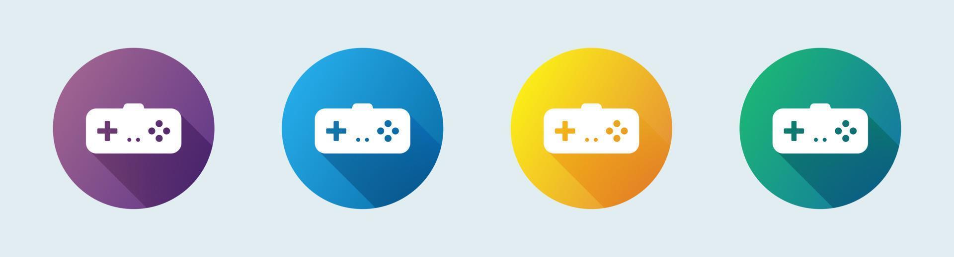 Joystick solid icon in flat design style. Game console sign vector illustration.