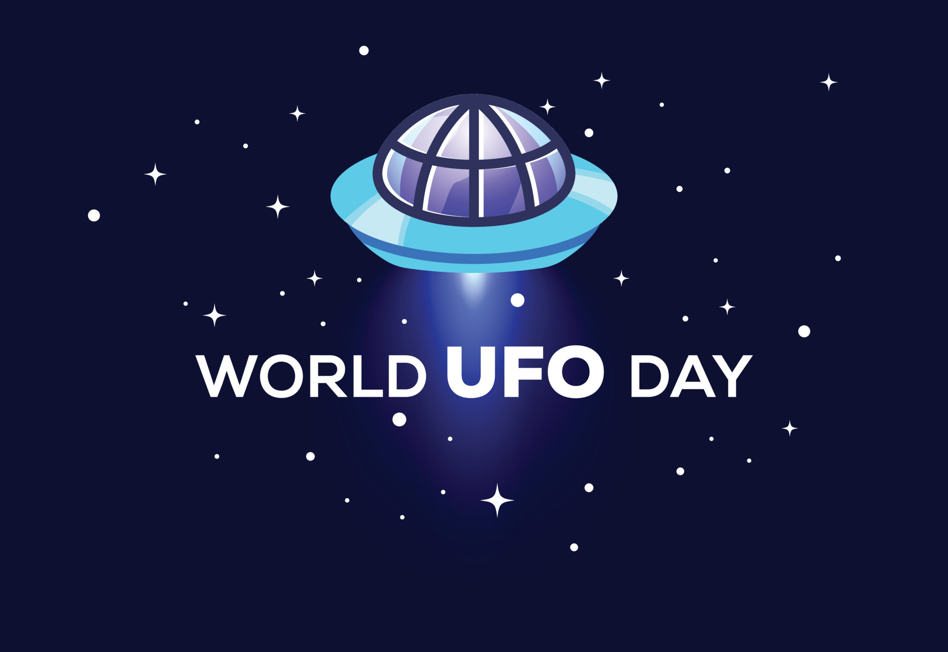 Happy World UFO day. UFO flying spaceship. Vector illustration. 8915569