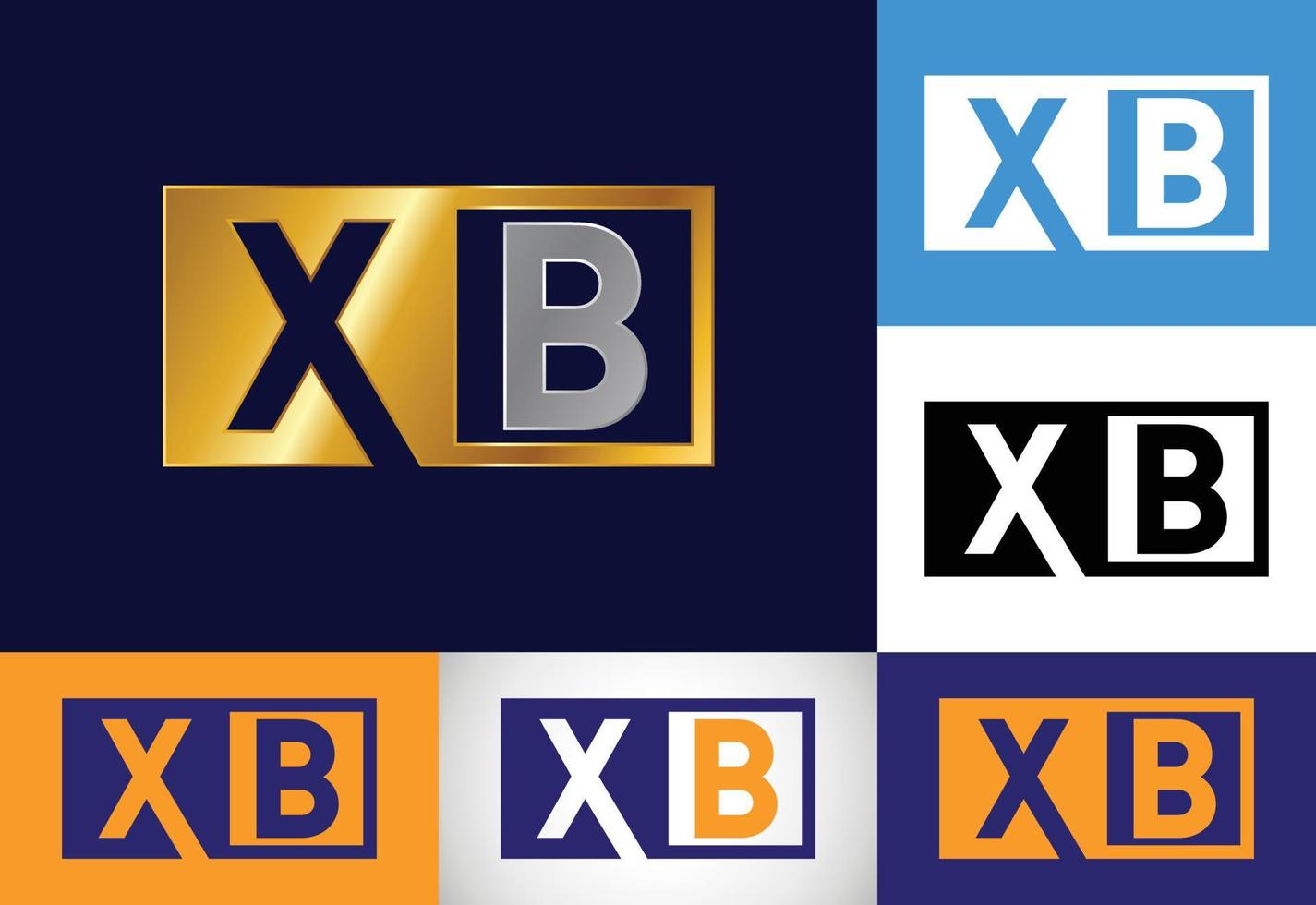 plantilla de vector de diseño de logotipo xb de letra de monograma inicial. símbolo del alfabeto gráfico.