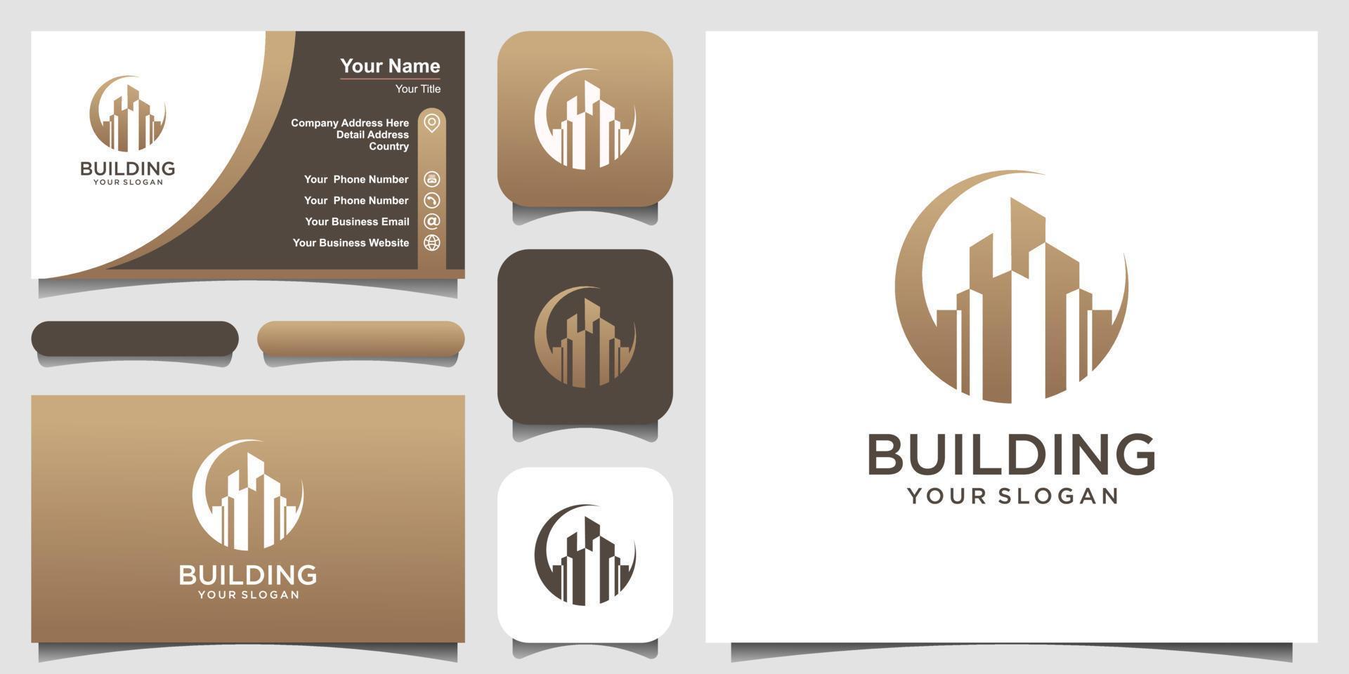 business building construction logo design Inspiration. logo design, icon and business card vector
