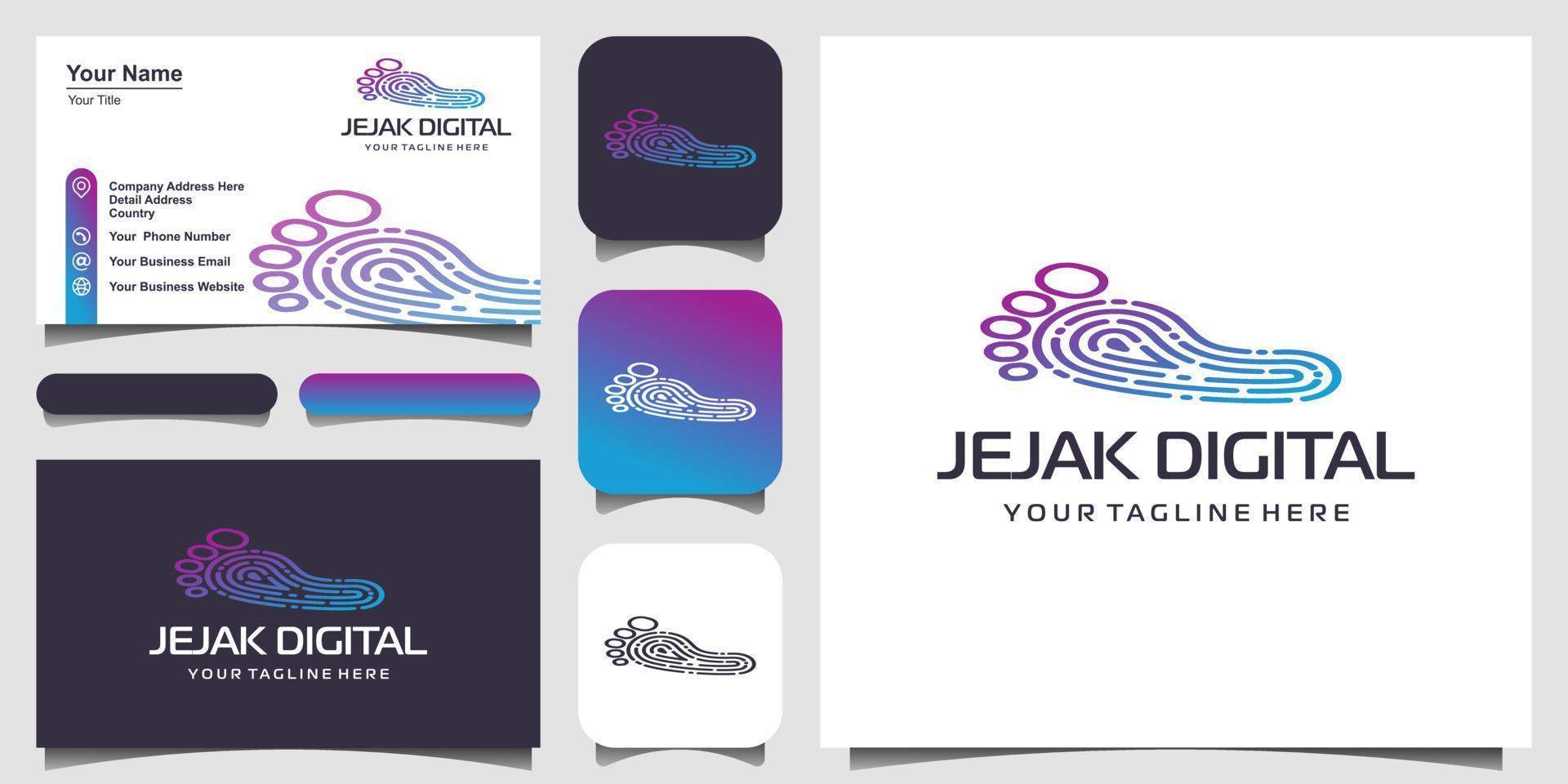 Footprint digital modern technology logo  design inspiration vector