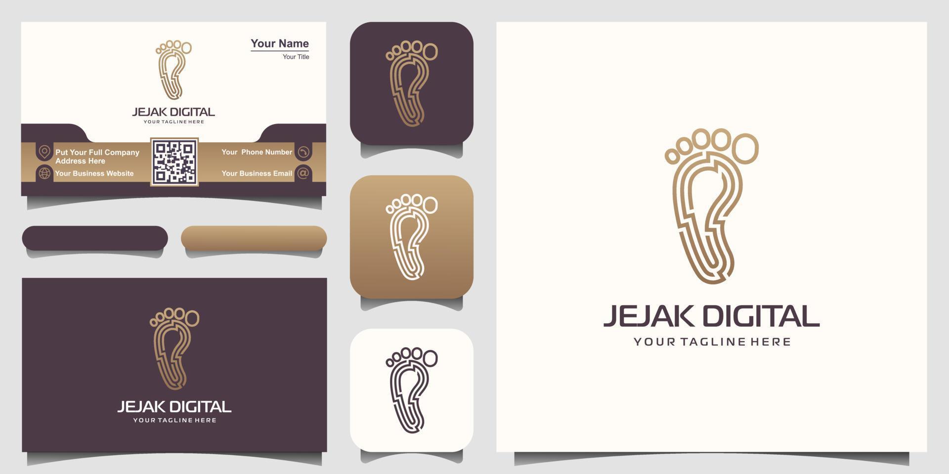 Footprint digital modern technology logo  design inspiration vector