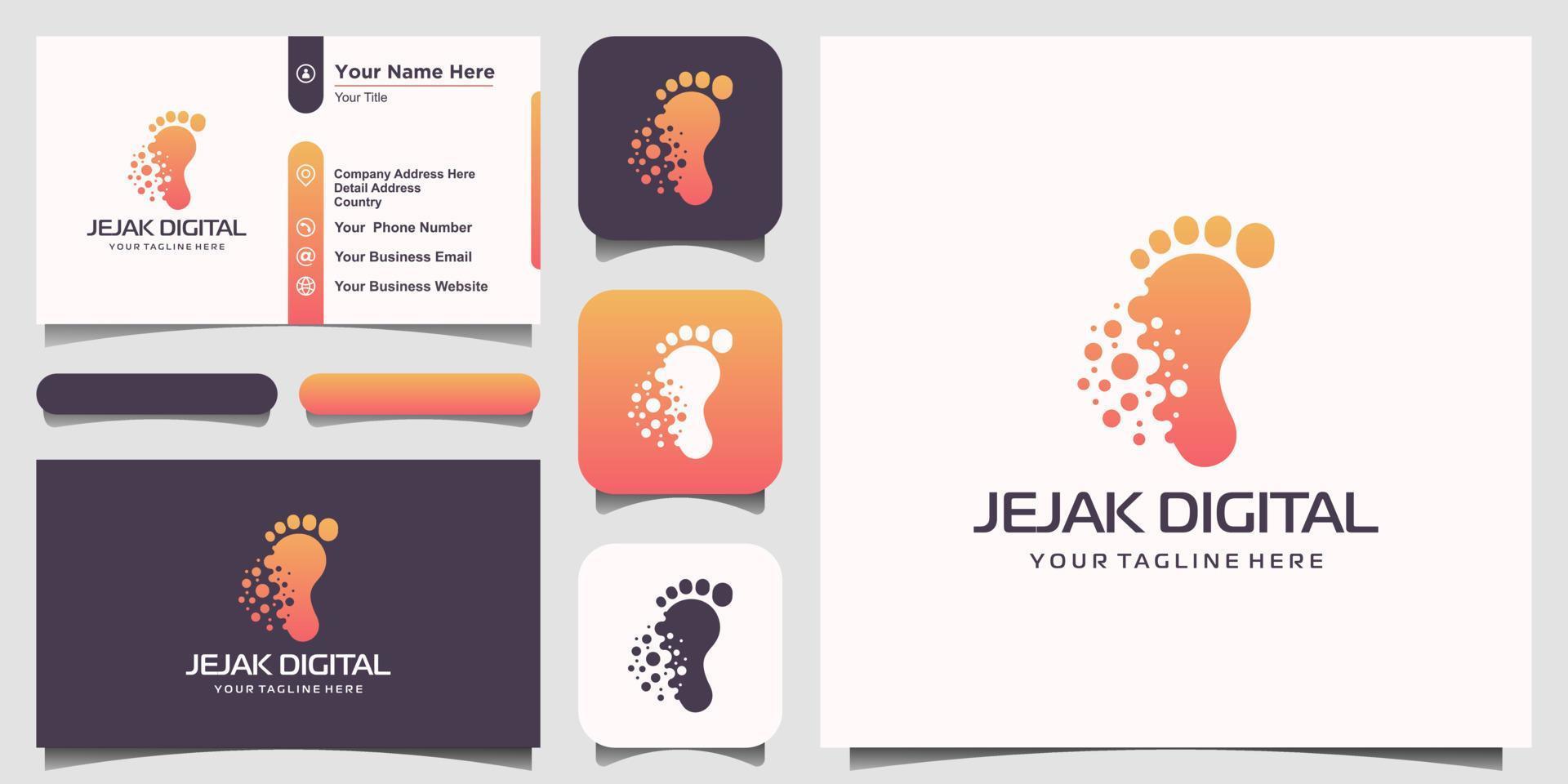 Footprint digital modern technology logo  design inspiration vector