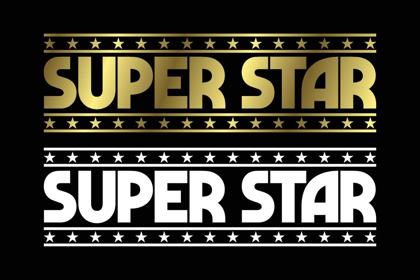 Golden Super Star Text Logo Sign Symbol. Vector illustration graphic element on the dark background