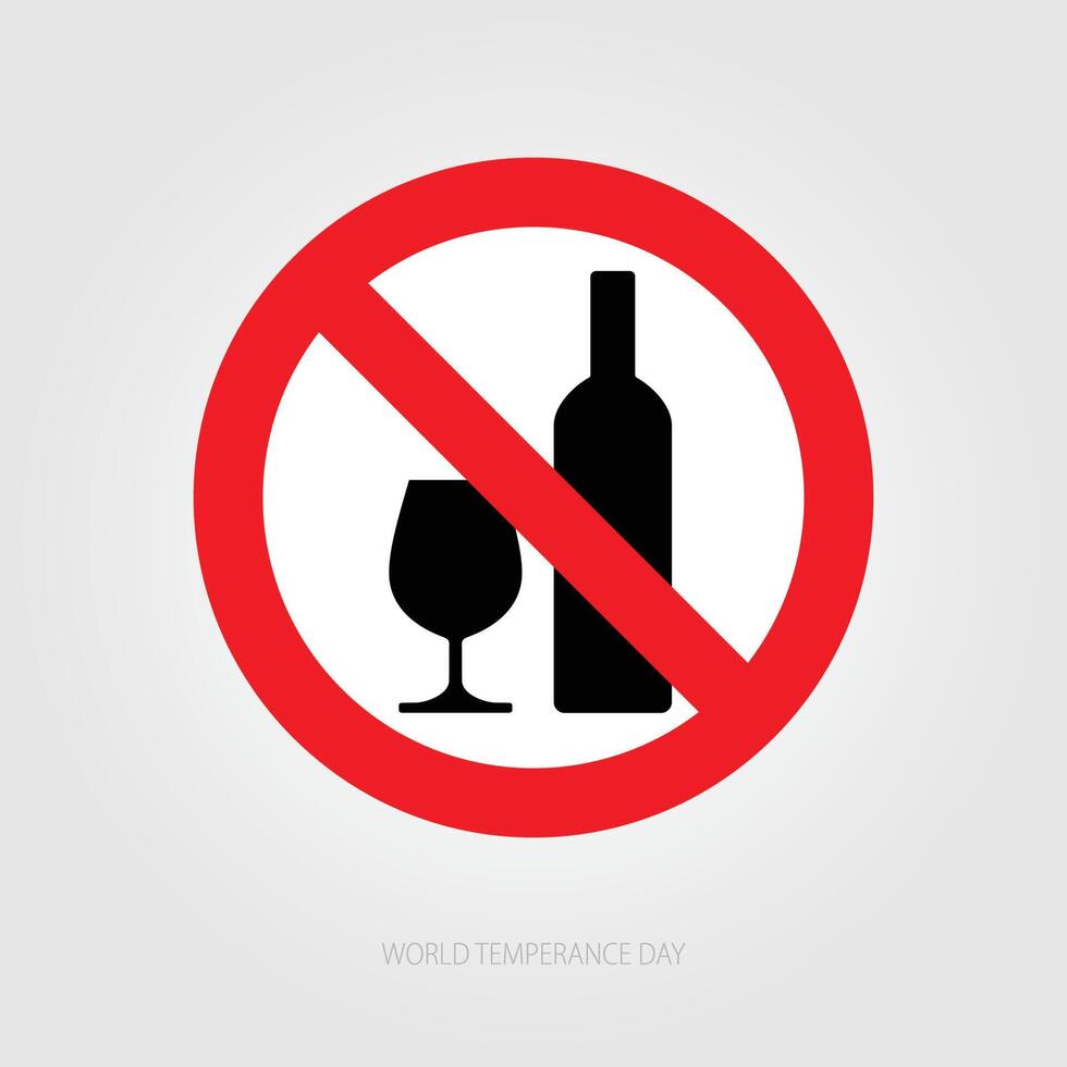 World Temperance Day vector element, 03 October. The temperance movement is a social movement against the consumption of alcoholic beverages.