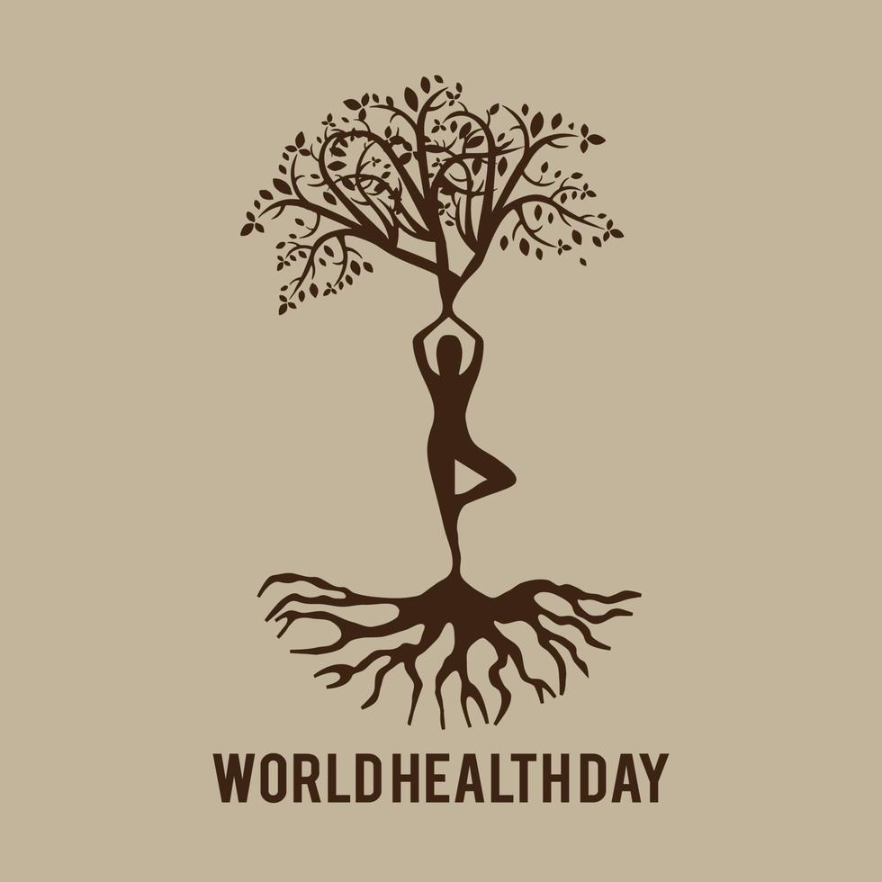 World health day concept text design, 7 April. Medicine and healthcare image. Editable vector illustration lettering, logo, banner, mnemonic, typography.