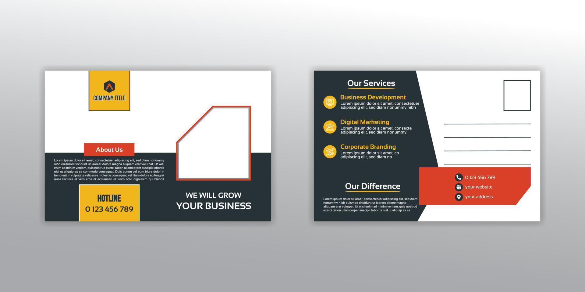 Medical, Housing Post Card Flyer Template vector