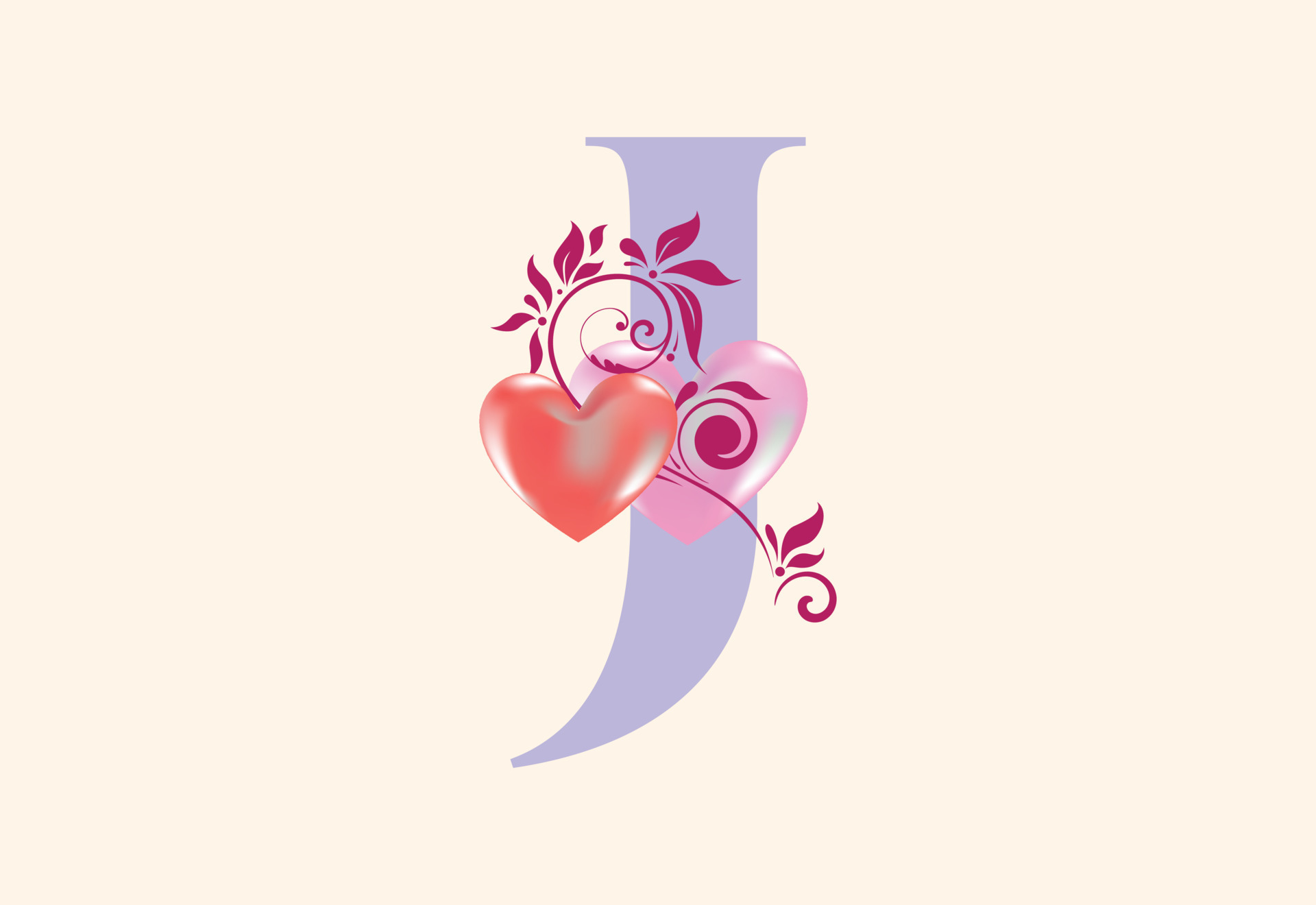 Floral J monogram letter with heart sign. Initial alphabet with botanical elements. 8915796 Vector Art at Vecteezy Floral J monogram letter with heart sign. Initial alphabet with botanical elements. 8915796 Vector Art at Vecteezy