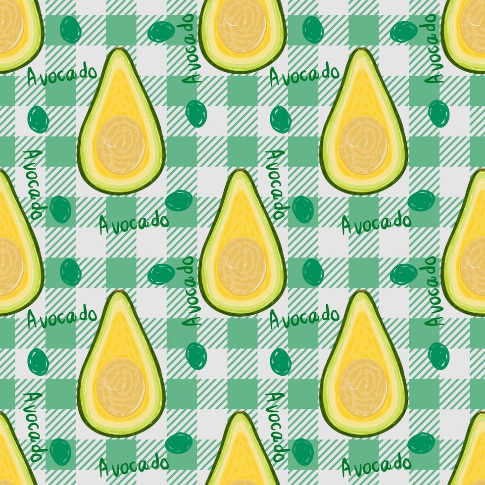 Seamless pattern with avocado. Fruit concept. Wrapping paper pattern. vector