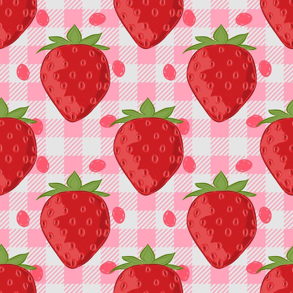Seamless pattern with strawberries. Fruit concept. Wrapping paper pattern. vector