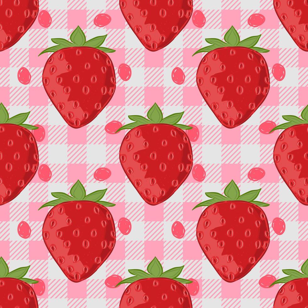 Seamless pattern with strawberries. Fruit concept. Wrapping paper pattern. vector