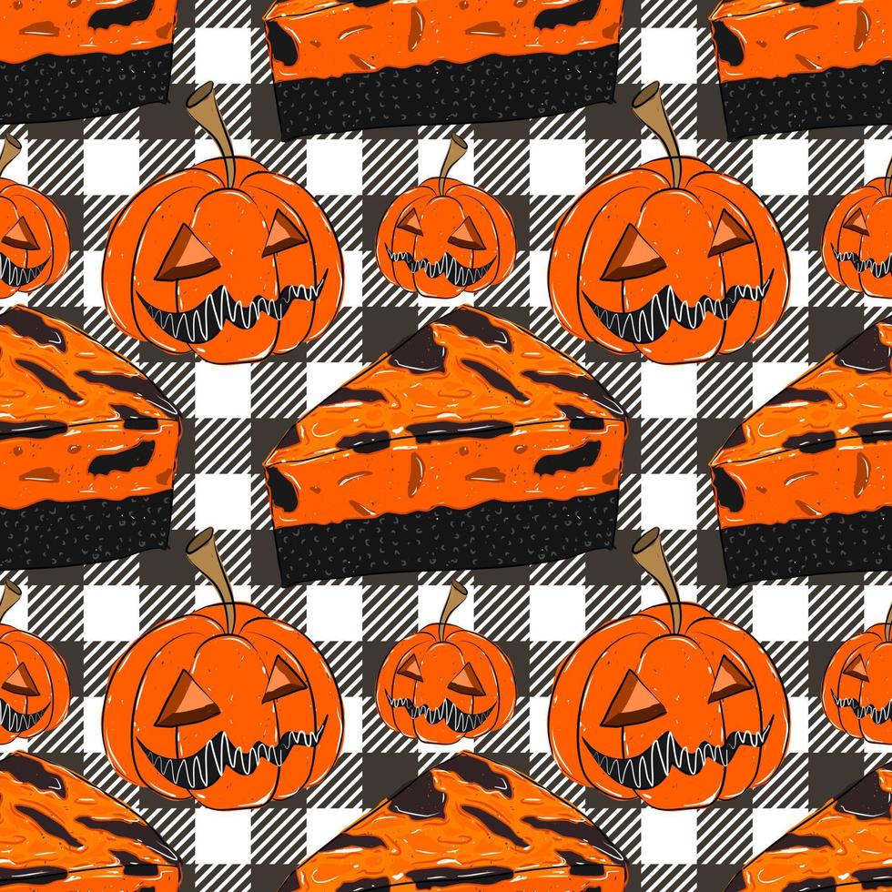 Seamless pattern for Halloween. Bakery seamless pattern. Wrapping paper pattern. vector