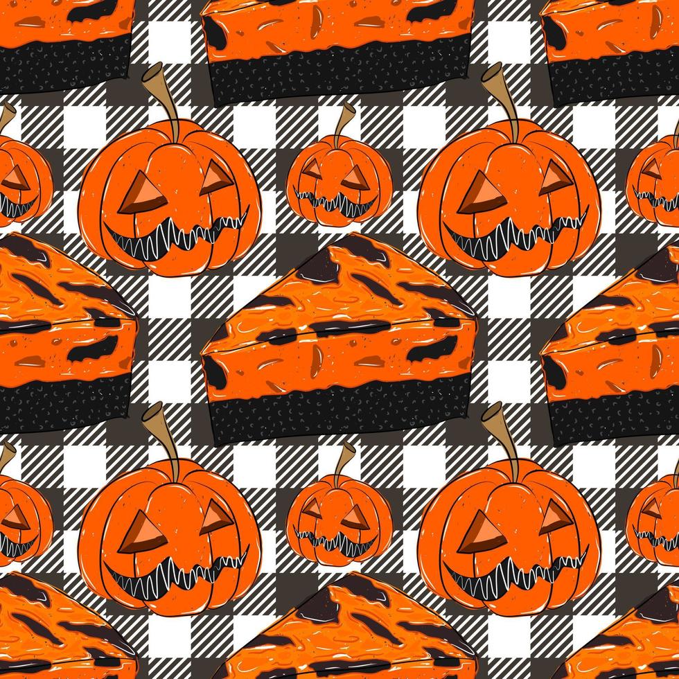 Seamless pattern for Halloween. Bakery seamless pattern. Wrapping paper pattern. vector