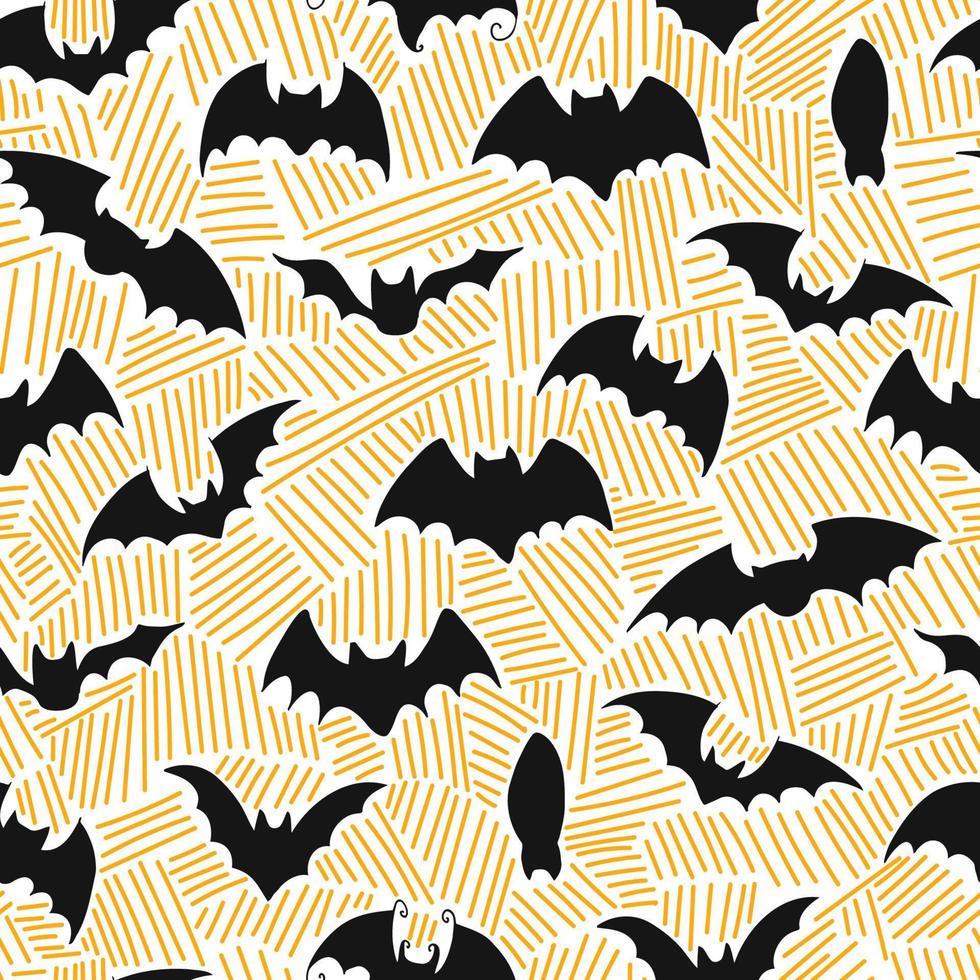 Seamless Pattern. Halloween - October 31. Hand-drawn doodle illustration. Trick or treat. Happy Halloween 2022. vector