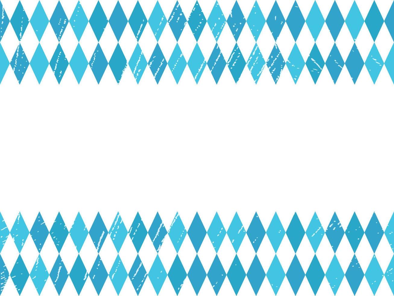 Oktoberfest 2022 - Beer Festival. Hand-drawn Doodle elements. German Traditional holiday. Horizontal stripes of blue diamonds with texture on a white background. vector