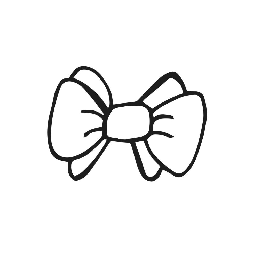 Oktoberfest 2022 - Beer Festival. Hand-drawn Doodle outline hair bow on a white background. German Traditional holiday. vector