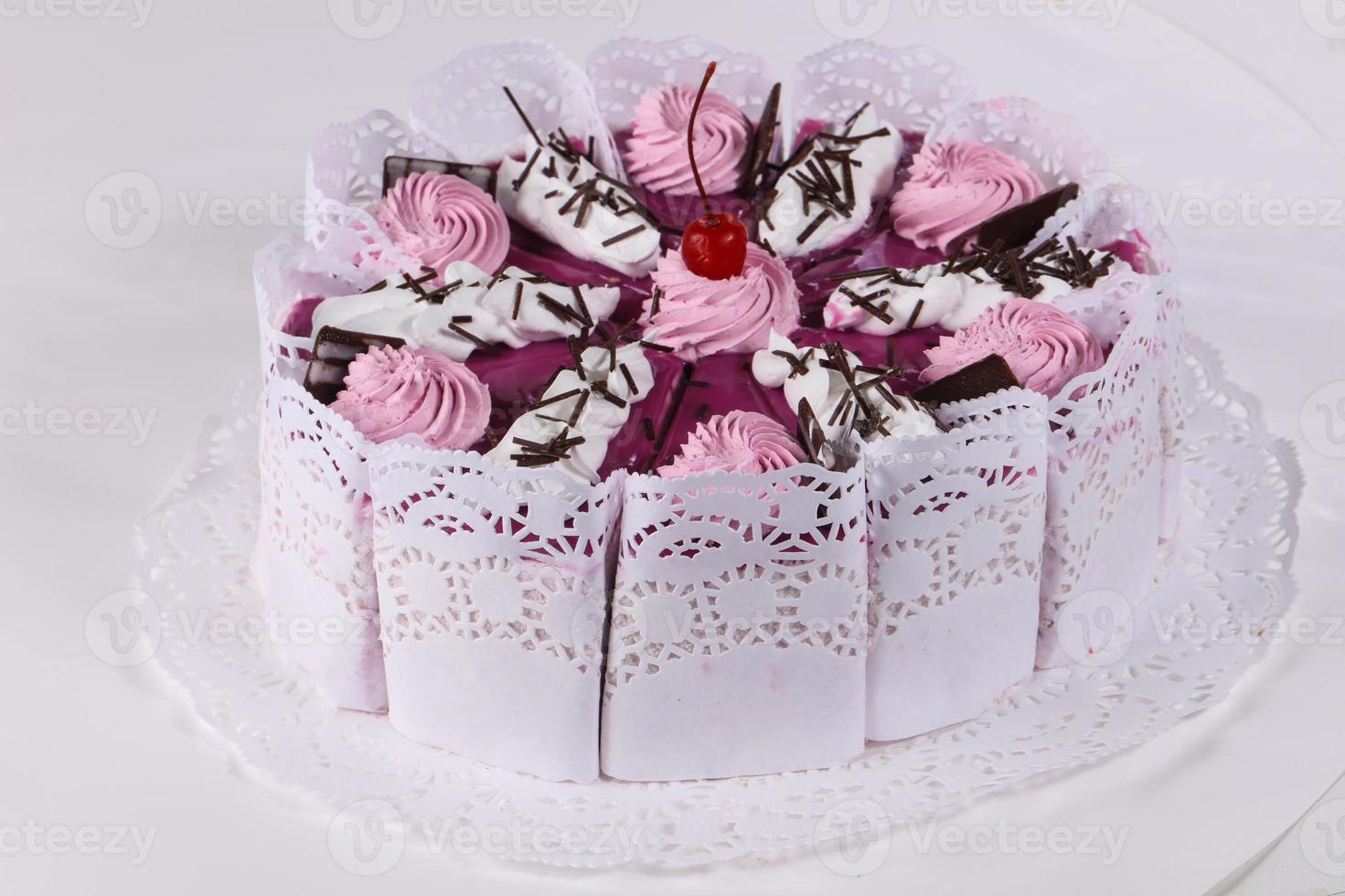 Cake with cream flowers photo