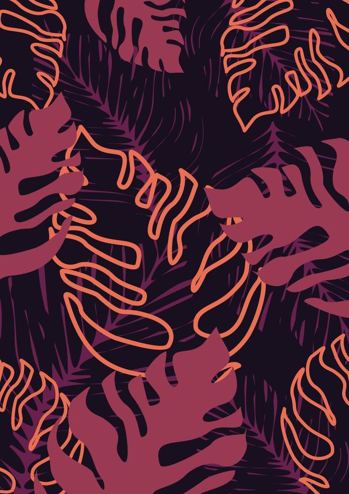 tropical leaf background pattern design vector