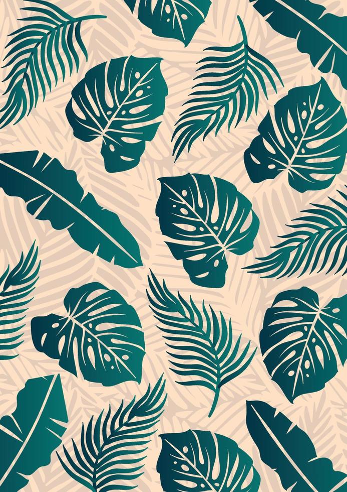 diseño de patrón de fondo de hoja tropical vector