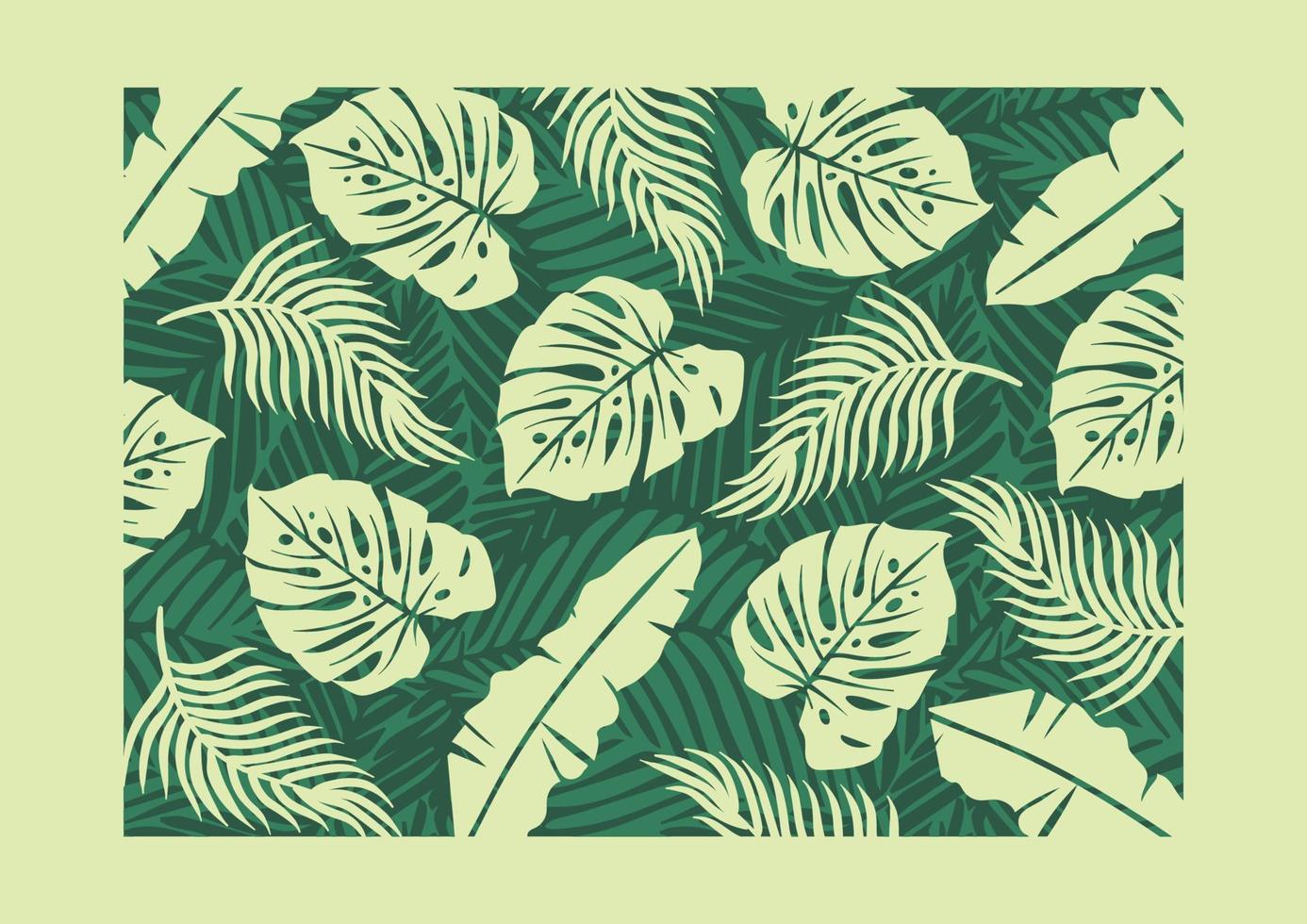 diseño de patrón de fondo de hoja tropical vector