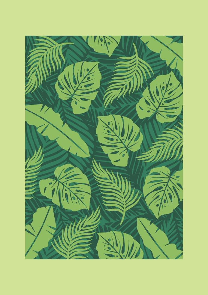 tropical leaf background pattern design vector