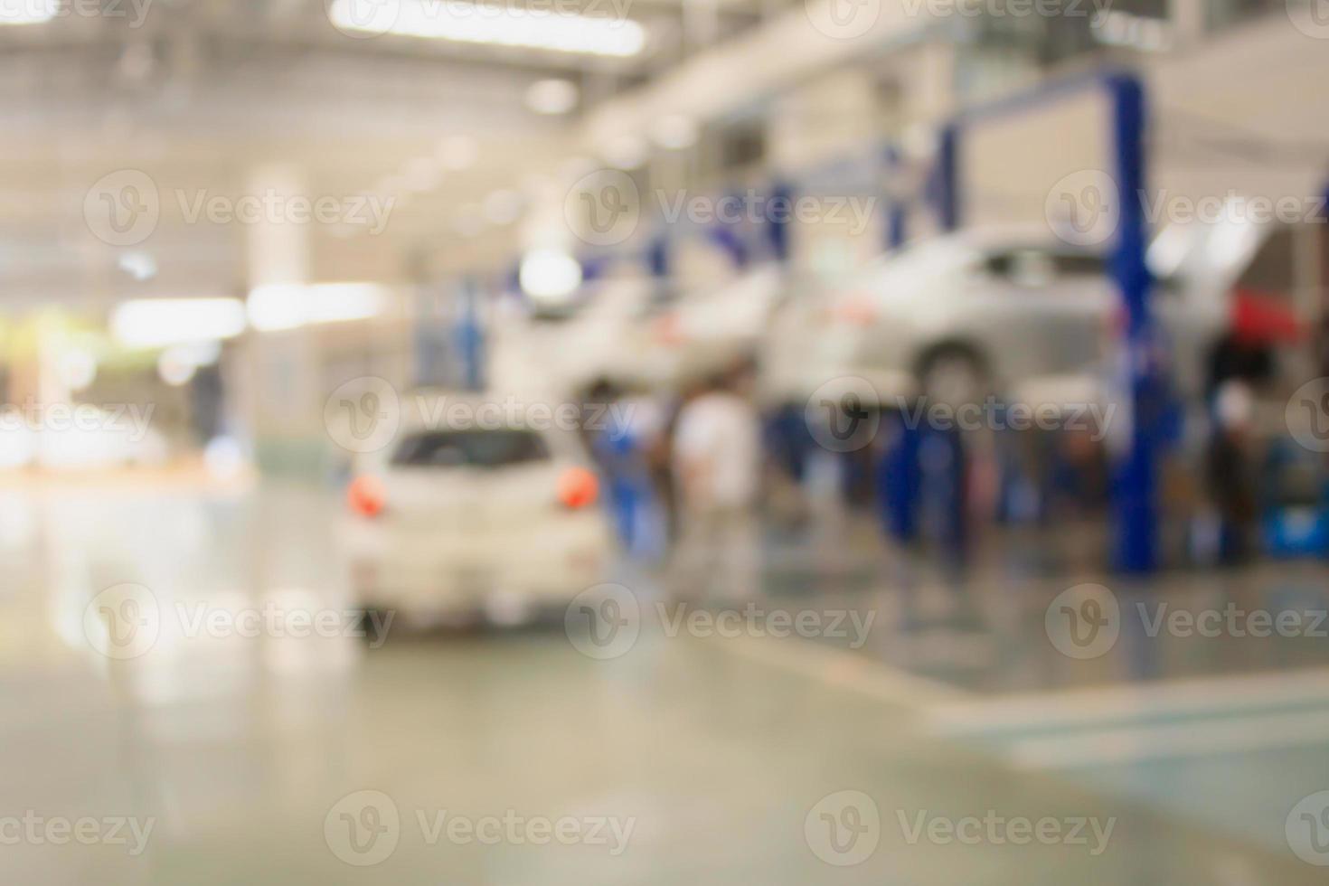 car repair service center blurred background photo