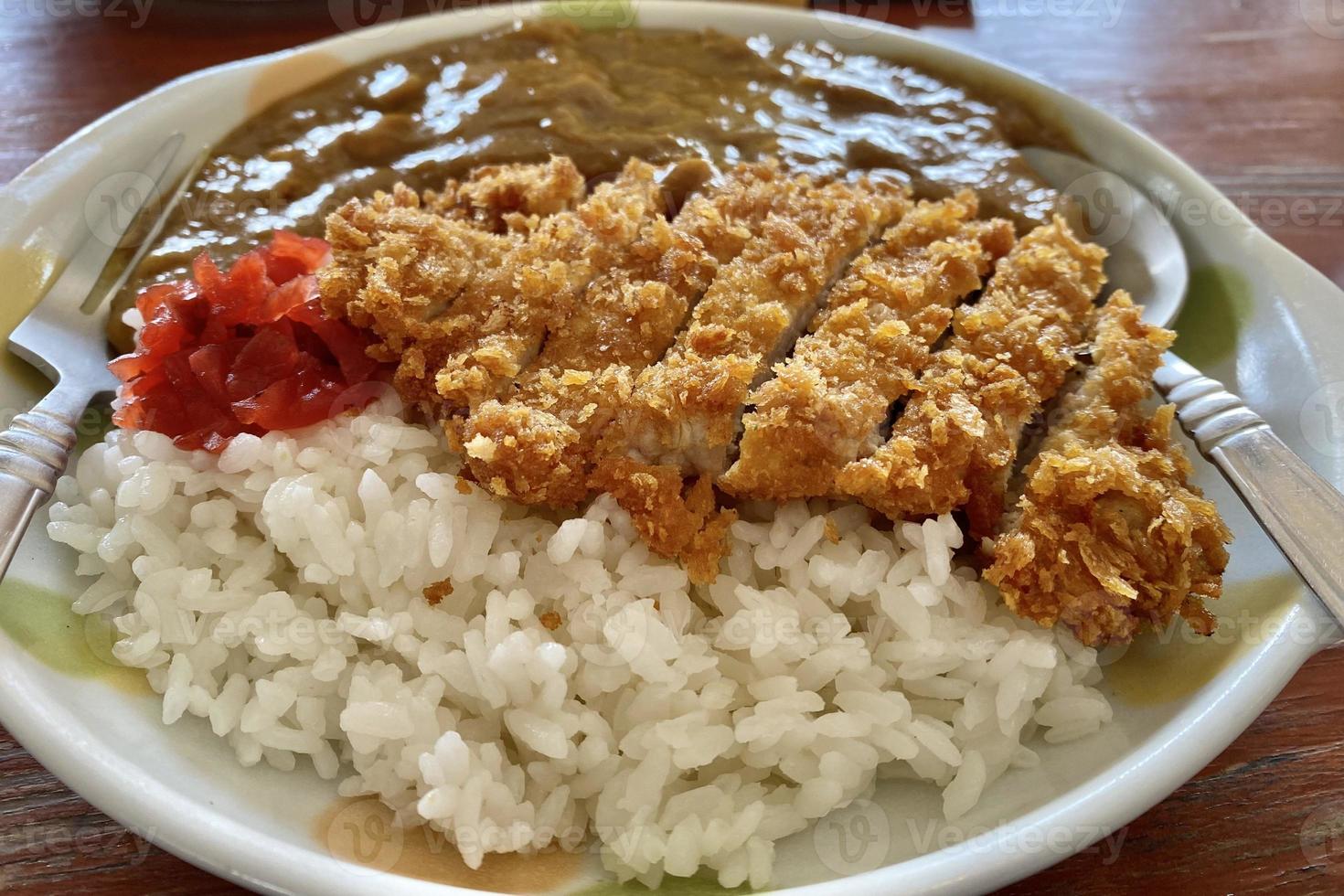 Fried Chicken Curry with Rice photo