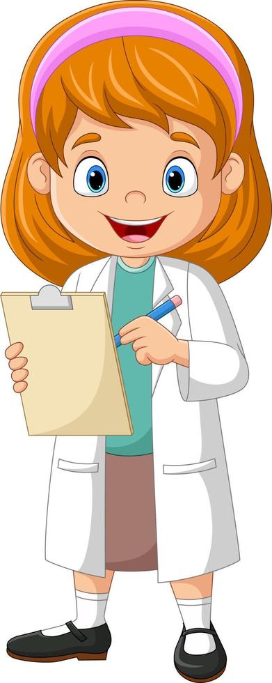 enfermera de dibujos animados sosteniendo un portapapeles vector